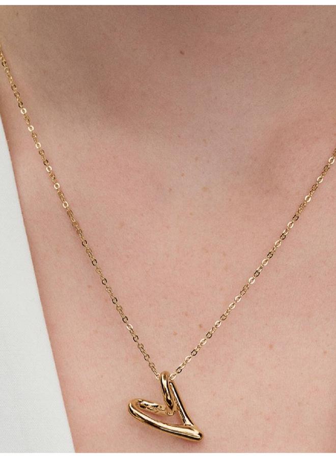 باندورا قلادة بتعليقة قلب مطلية بالذهب - Image 3